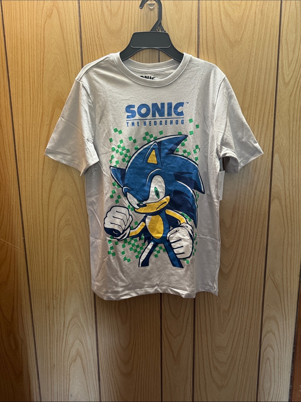 Sonic the Hedgehog Graphic Tee - Gray with Blue & Yellow Print